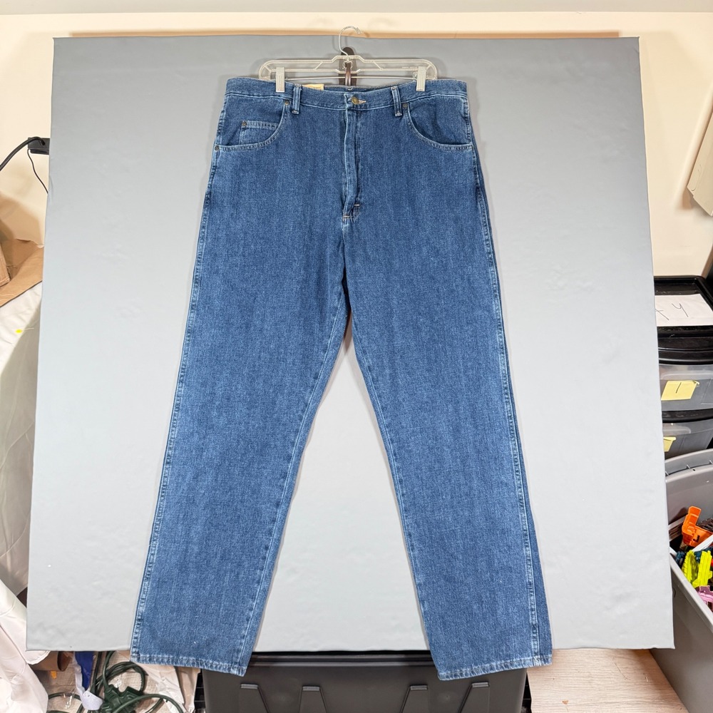 Wrangler Rugged Wear Denim Jeans Mens 40x34 Light Blue New With Tags Relaxed Fit